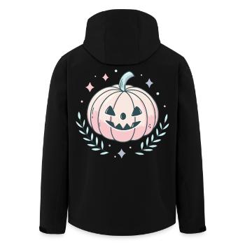 Happy pastel pumpkin - Men’s Recycled Softshell Jacket by Stanley/Stella - black - Back - AI Model Male 185 light (185cm)