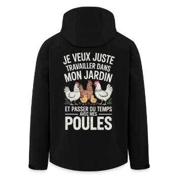Je veux juste travailler dans mon jardin et passer - Veste softshell homme en polyester recyclé Stanley/Stella - noir - Dos - AI Model Male 185 light (185cm)