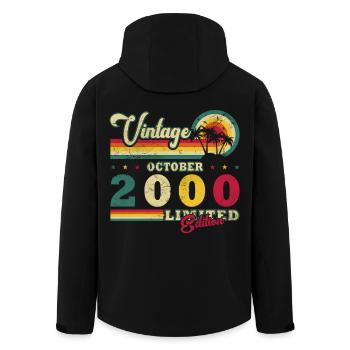 2000 Octobre 2000 Jubilé Octobre 2000 - Veste softshell homme en polyester recyclé Stanley/Stella - noir - Dos - AI Model Male 185 light (185cm)