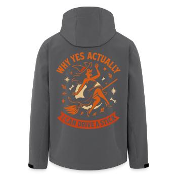 Warum Ja, eigentlich kann ich eine Stick Witch fahren - Recycelte Männer Softshell-Jacke von Stanley/Stella - Schwarz - Hinten - AI Model Male 185 light (185cm)