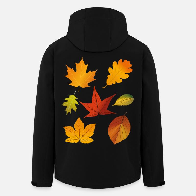 Feuilles d’automne - Veste softshell homme en polyester recyclé Stanley/Stella - noir