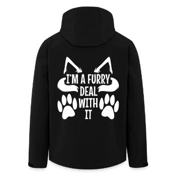 I'm A Furry Deal With It - Men’s Recycled Softshell Jacket by Stanley/Stella - black - Back - AI Model Male 185 light (185cm)