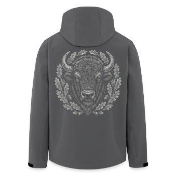Bison d’Europe avec couronne de chêne Art - Veste softshell homme en polyester recyclé Stanley/Stella - noir - Dos - AI Model Male 185 light (185cm)