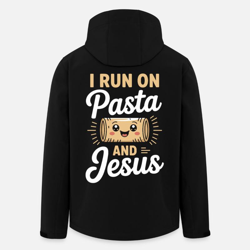 I Run On Pasta And Jesus - Recycelte Männer Softshell-Jacke von Stanley/Stella - Schwarz