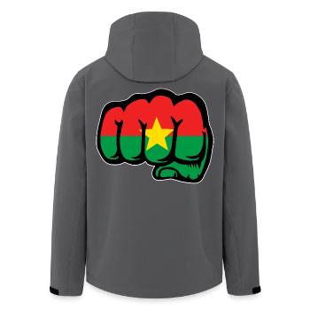 Drapeau du Burkina Faso Poing - Veste softshell homme en polyester recyclé Stanley/Stella - charbon - Dos - AI Model Male 185 light (185cm)