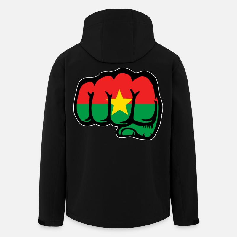 Drapeau du Burkina Faso Poing - Veste softshell homme en polyester recyclé Stanley/Stella - noir