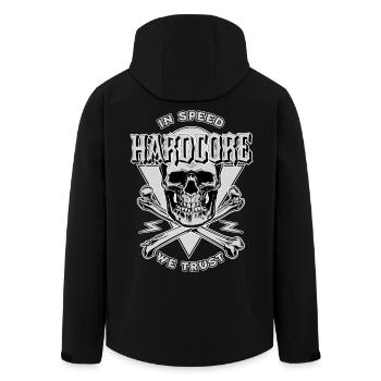 Motorcycle Biker Chopper Custom with Skull - Men’s Recycled Softshell Jacket by Stanley/Stella - black - Back - AI Model Male 185 light (185cm)