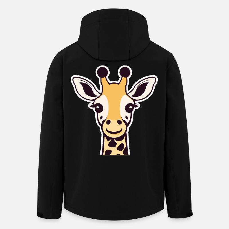 Niedliche Giraffe (Kopf) - Recycelte Männer Softshell-Jacke von Stanley/Stella - Schwarz