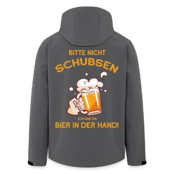 S’il vous plaît, ne poussez pas, ayez une bière à la main - Veste softshell homme en polyester recyclé Stanley/Stella - noir - Dos - AI Model Male 185 light (185cm)
