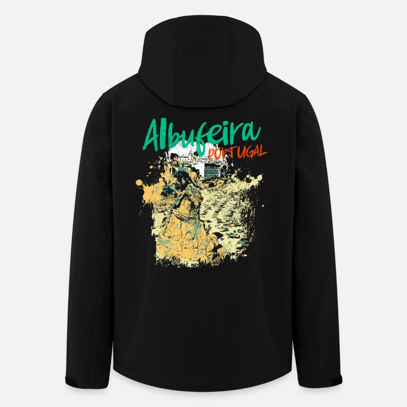 Peneco Albufeira beach illustration Algarve - Men’s Recycled Softshell Jacket by Stanley/Stella - black
