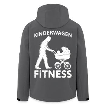 Soon Dad STROLLER FITNESS FUNNY - Men’s Recycled Softshell Jacket by Stanley/Stella - black - Back - AI Model Male 185 light (185cm)