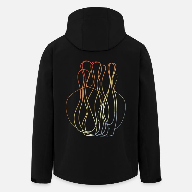 Bowling Pins Retro Look - Recycelte Männer Softshell-Jacke von Stanley/Stella - Schwarz
