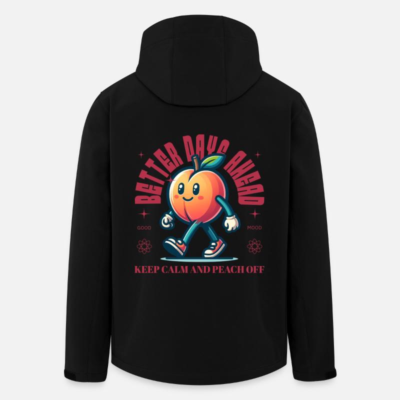 Pêche drôle disant Fruit Lover Pêches - Veste softshell homme en polyester recyclé Stanley/Stella - noir
