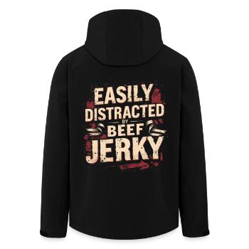 Beef Jerky Dried Meat Biltong Pemmican - Men’s Recycled Softshell Jacket by Stanley/Stella - black - Back - AI Model Male 185 light (185cm)