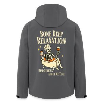 Relaxation profonde des os – Bien-être amusant du squelette - Veste softshell homme en polyester recyclé Stanley/Stella - noir - Dos - AI Model Male 185 light (185cm)