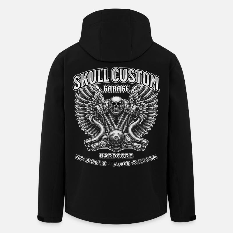 Skull Custom Garage – Biker & Schrauber Design - Recycelte Männer Softshell-Jacke von Stanley/Stella - Schwarz