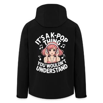 K-Pop Chose Drôle Corée Musique Anime - Veste softshell homme en polyester recyclé Stanley/Stella - noir - Dos - AI Model Male 185 light (185cm)