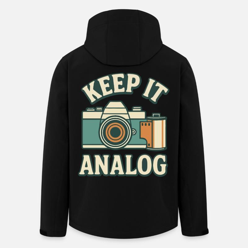 Bleib analog - Recycelte Männer Softshell-Jacke von Stanley/Stella - Schwarz