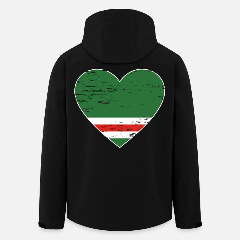 Tschetschenien Flagge Herz used - Recycelte Männer Softshell-Jacke von Stanley/Stella - Schwarz