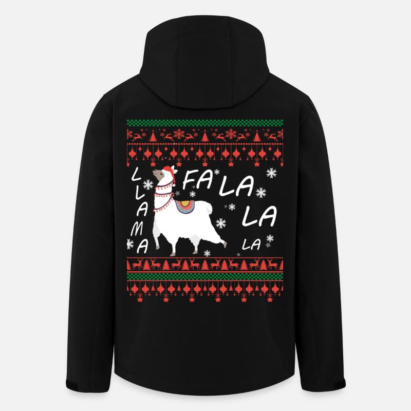 Llama Ugly Christmas sweater - Men’s Recycled Softshell Jacket by Stanley/Stella - black
