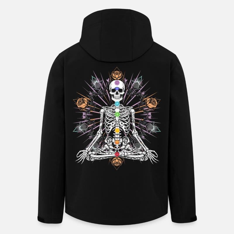 Skeleton Chakra Gothic Meditation - Men’s Recycled Softshell Jacket by Stanley/Stella - black
