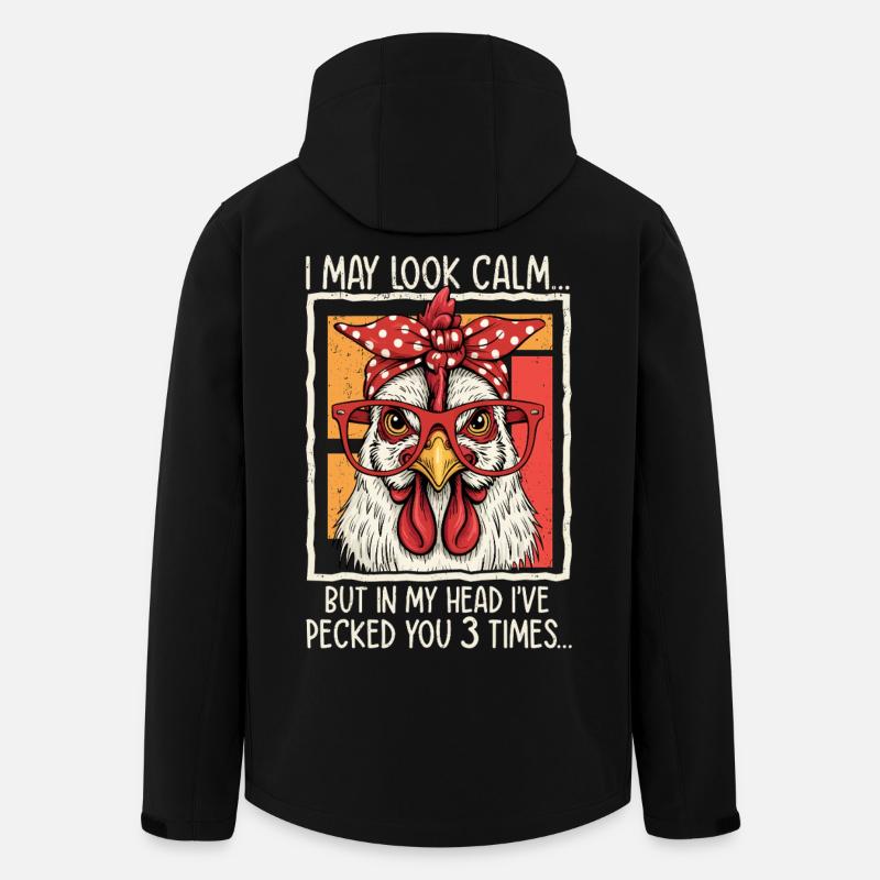 Huhn mit Brille Spruchdesign - Recycelte Männer Softshell-Jacke von Stanley/Stella - Schwarz