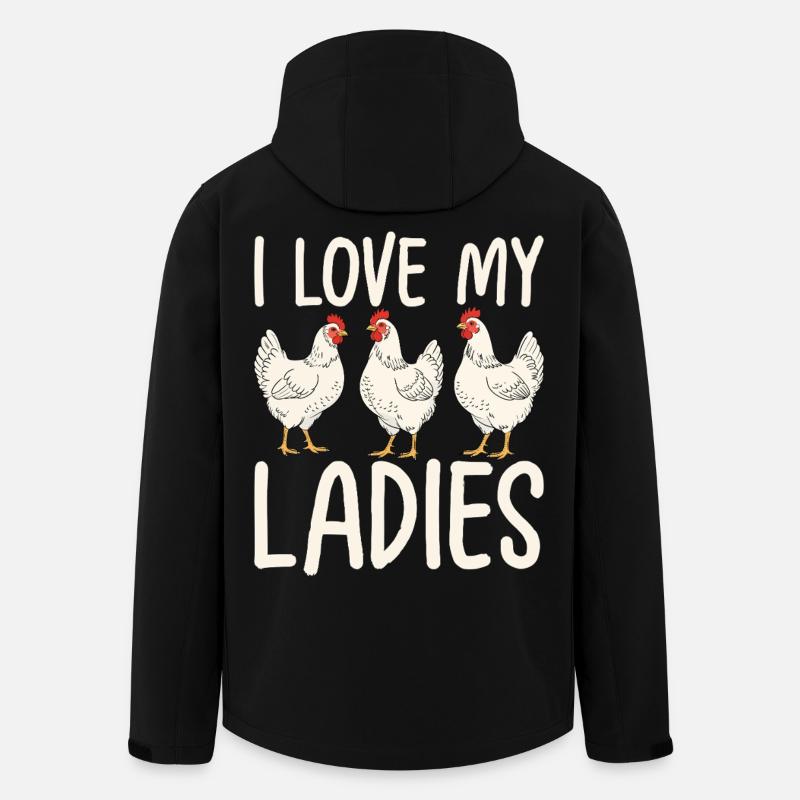 J’adore mes poules mesdames - Veste softshell homme en polyester recyclé Stanley/Stella - noir