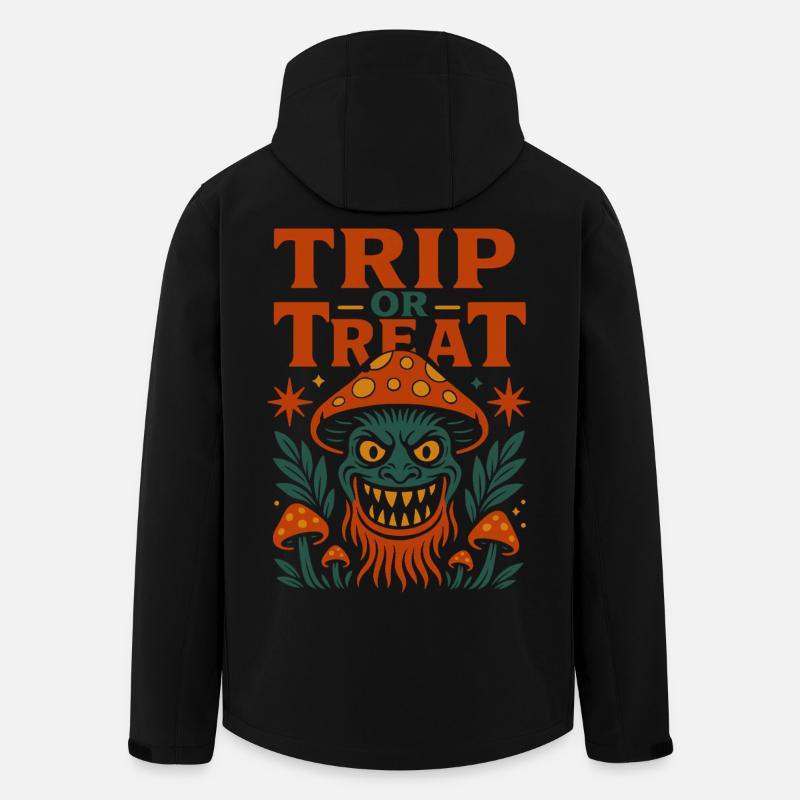 Trip oder Treat Psychedelisches Pilzmonster - Recycelte Männer Softshell-Jacke von Stanley/Stella - Schwarz