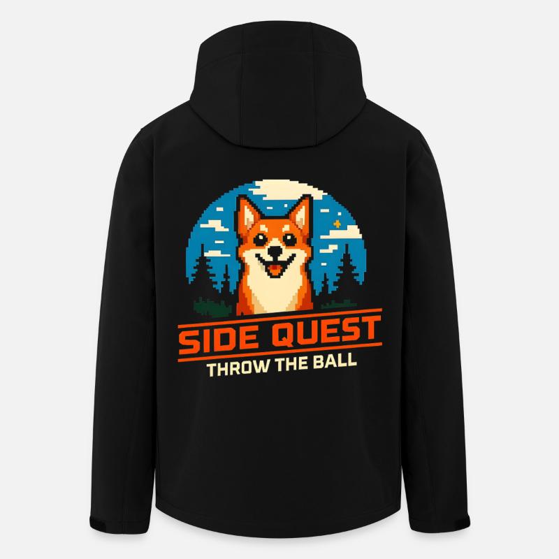Side Quest: Throwing Ball | Dog Retrieving - Men’s Recycled Softshell Jacket by Stanley/Stella - black
