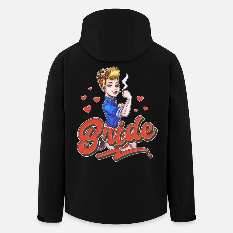Bride Pin Up - Recycelte Männer Softshell-Jacke von Stanley/Stella - Schwarz