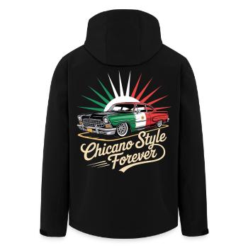 Chicano Forever Mexico Pride - Veste softshell homme en polyester recyclé Stanley/Stella - noir - Dos - AI Model Male 185 light (185cm)