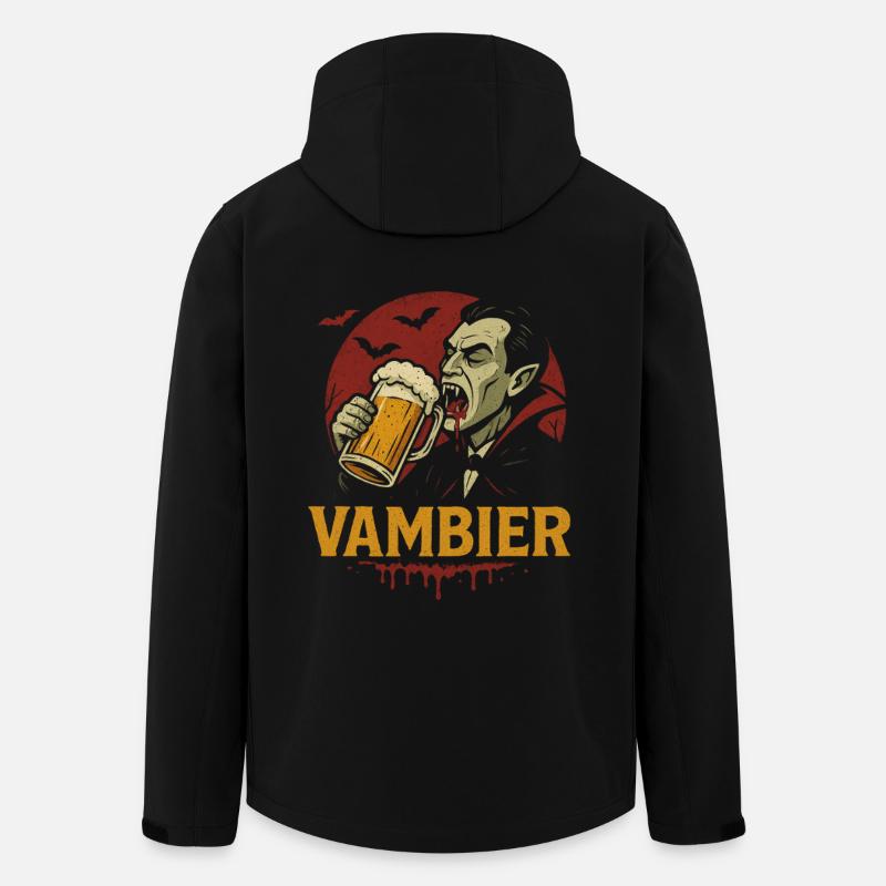 Vampire Drinks Beer Retro Logo - Men’s Recycled Softshell Jacket by Stanley/Stella - black