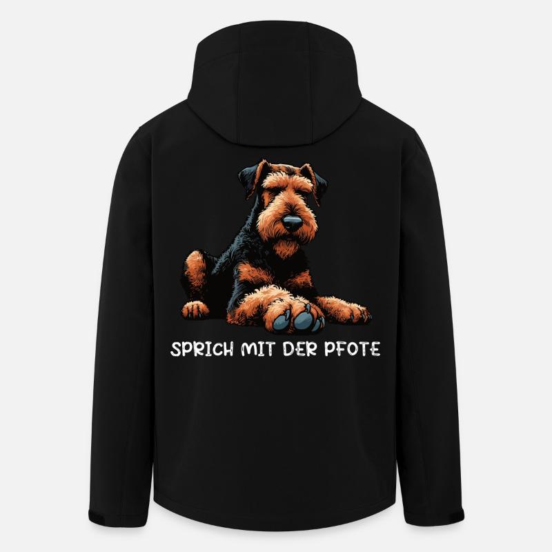 Sprich mit der Pfote Airedale Terrier Airedales  - Recycelte Männer Softshell-Jacke von Stanley/Stella - Schwarz
