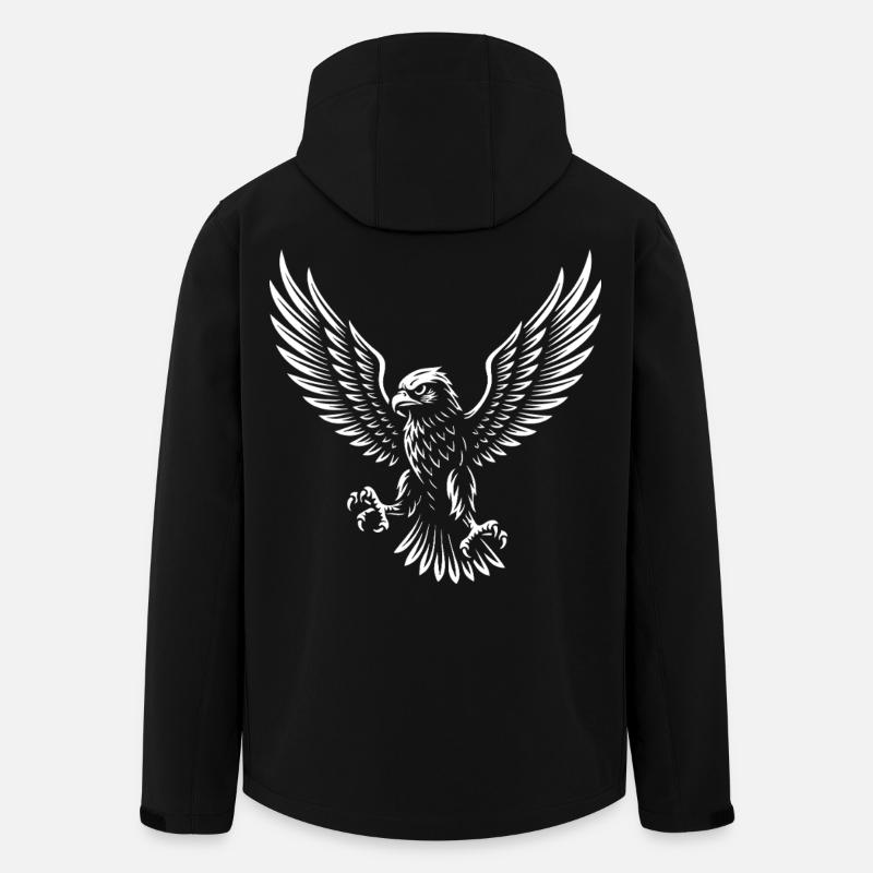 Faucon majestueux planant haut design - Veste softshell homme en polyester recyclé Stanley/Stella - noir