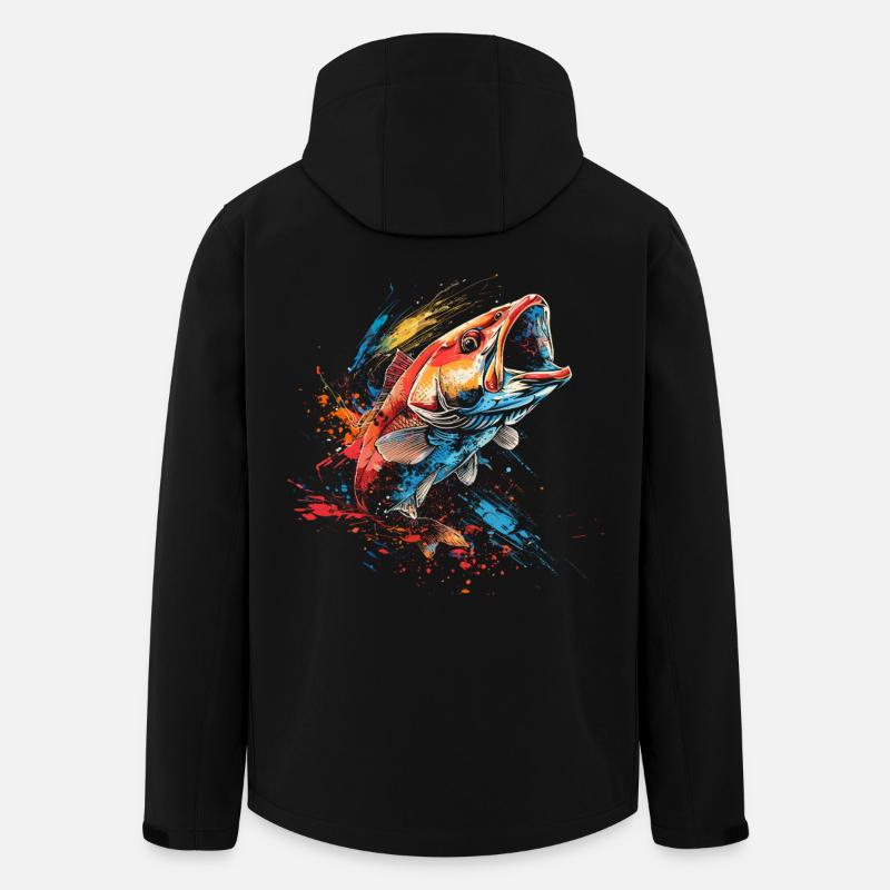 Fisch Farbklecks - Recycelte Männer Softshell-Jacke von Stanley/Stella - Schwarz