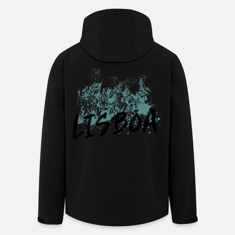 Monument Discoveries Lissabon blaue Illustration - Recycelte Männer Softshell-Jacke von Stanley/Stella - Schwarz