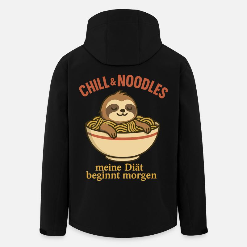 Chill Noodles Sloth Design - Recycelte Männer Softshell-Jacke von Stanley/Stella - Schwarz