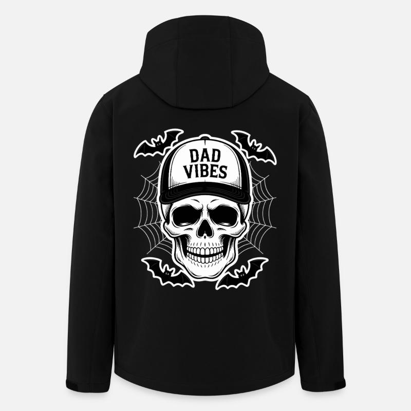 Dad Vibes Crâne avec Chauves-souris - Veste softshell homme en polyester recyclé Stanley/Stella - noir