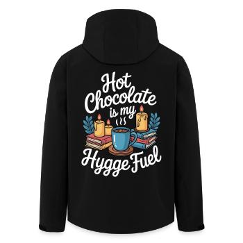 Hygge Fuel Hot Chocolate - Men’s Recycled Softshell Jacket by Stanley/Stella - black - Back - AI Model Male 185 light (185cm)