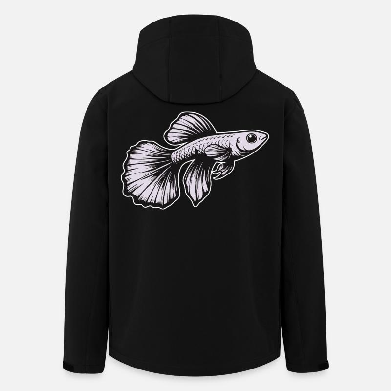 White Guppy Design – Poisson d’aquarium - Veste softshell homme en polyester recyclé Stanley/Stella - noir