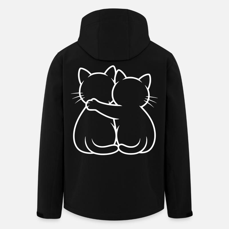 Katzen Umarmung (Farbe änderbar)   - Recycelte Männer Softshell-Jacke von Stanley/Stella - Schwarz
