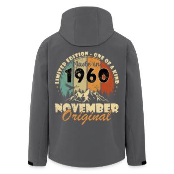 Novembre 1960 Anniversaire Novembre 1960 - Veste softshell homme en polyester recyclé Stanley/Stella - noir - Dos - AI Model Male 185 light (185cm)