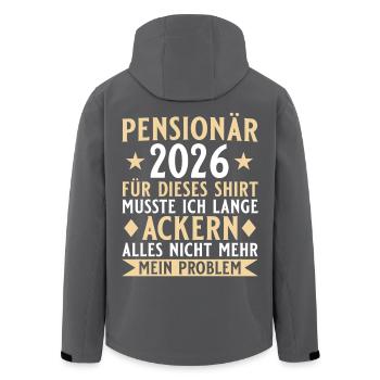 Pensionär 2026 - Lange Ackern Pension Abschied - Recycelte Männer Softshell-Jacke von Stanley/Stella - Schwarz - Hinten - AI Model Male 185 light (185cm)