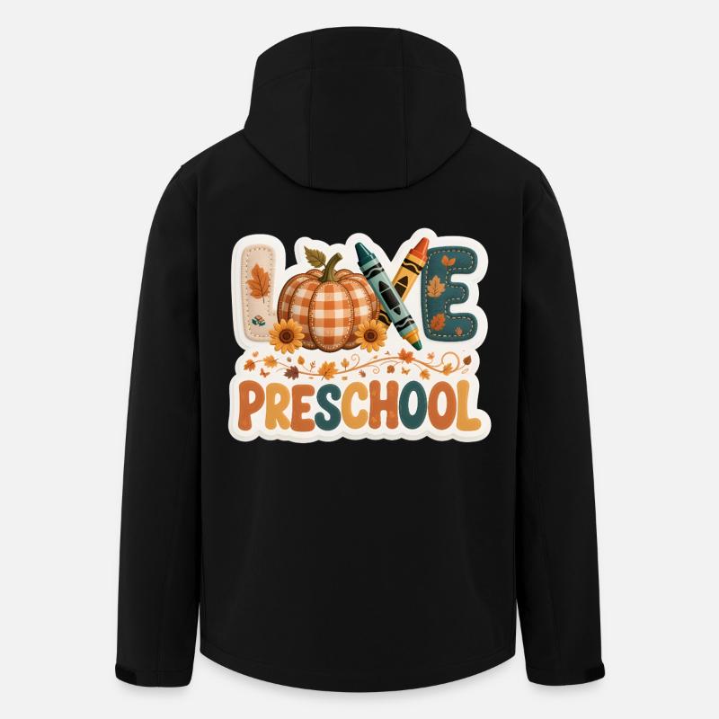 Amour Préscolaire Thanksgiving Automne Feuilles Enseignant - Veste softshell homme en polyester recyclé Stanley/Stella - noir