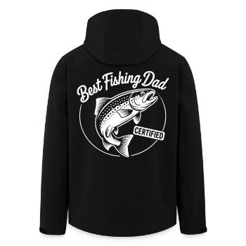 Bester Angler Papa Zertifiziert - Recycelte Männer Softshell-Jacke von Stanley/Stella - Schwarz - Hinten - AI Model Male 185 light (185cm)
