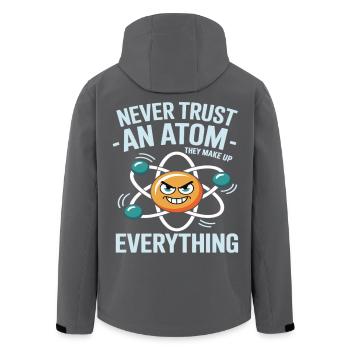 Witziges Physik Shirt – Trau keinem Atom Spruch - Recycelte Männer Softshell-Jacke von Stanley/Stella - Schwarz - Hinten - AI Model Male 185 light (185cm)