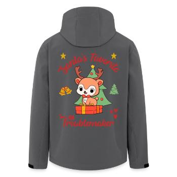 Frohe Weihnachten Design mit Rentier Motiv - Recycelte Männer Softshell-Jacke von Stanley/Stella - Schwarz - Hinten - AI Model Male 185 light (185cm)