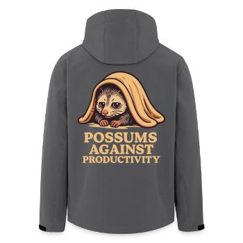 Possums Against Productivity Humor Meme - Men’s Recycled Softshell Jacket by Stanley/Stella - black - Back - AI Model Male 185 light (185cm)