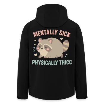 Mentalement malade physiquement Thicc Humour de raton laveur - Veste softshell homme en polyester recyclé Stanley/Stella - noir - Dos - AI Model Male 185 light (185cm)