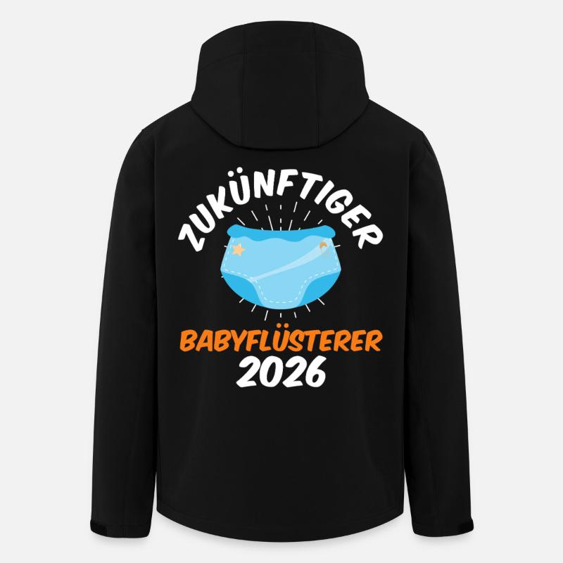 FUTUR BÉBÉ CHUCHOTEUR 2026 Drôle - Veste softshell homme en polyester recyclé Stanley/Stella - noir